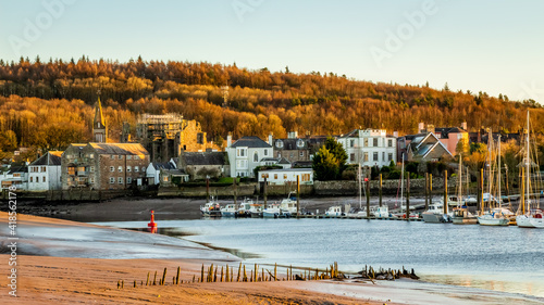 Kirkcudbright and the River Dee estuary at sunset
