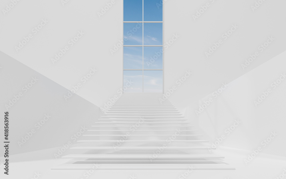 Large steps in the luxury palace, 3d rendering. Large steps in the luxury palace, 3d rendering.