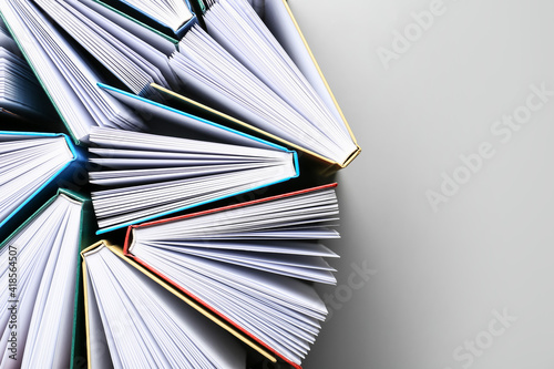 Many different books on light background