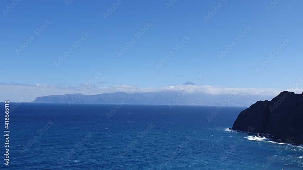 Atlantic Ocean and Tenerife island from La Gomera 