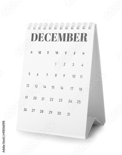 Flip paper calendar on whit...
