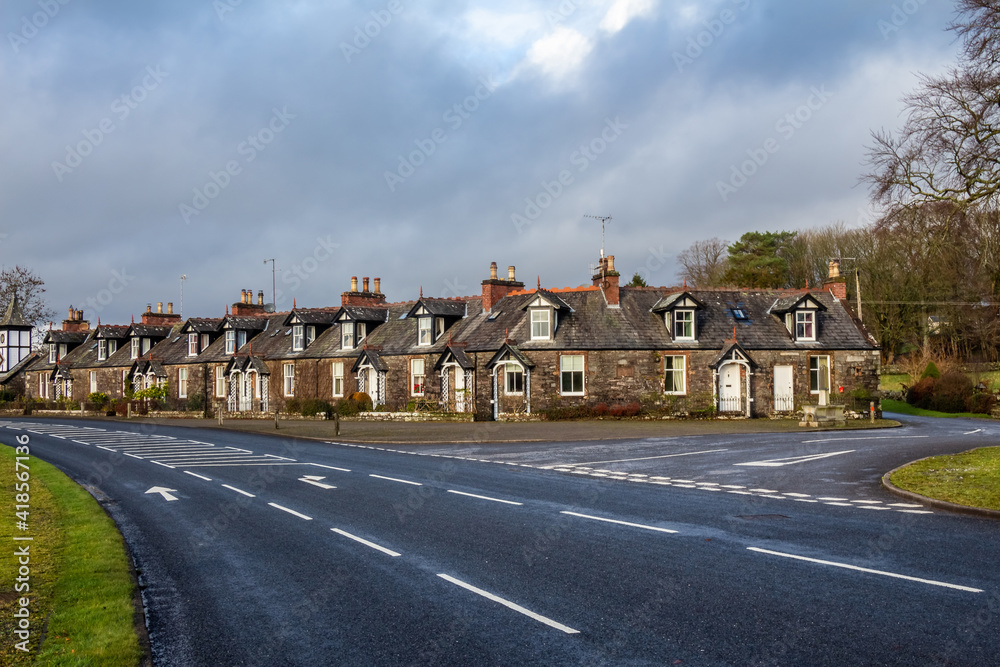 Row of houses at Parton village in Dumfries and Galloway, Scotland