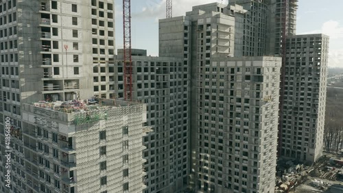 Wallpaper Mural Aerial view of details of a generic multi-storey building construction site Torontodigital.ca