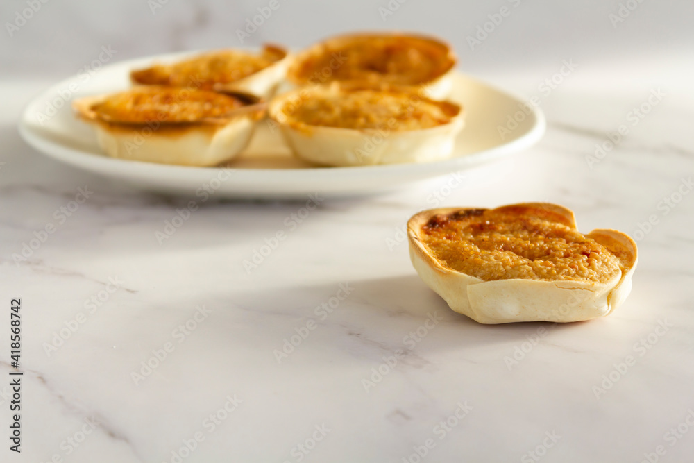 Traditional portuguese cheesecake called Queijada de Sintra