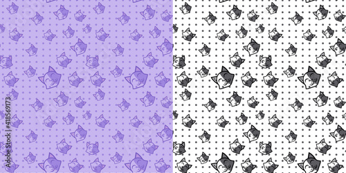 Pack de 2 texturas de gatitos en tonos morados y grises