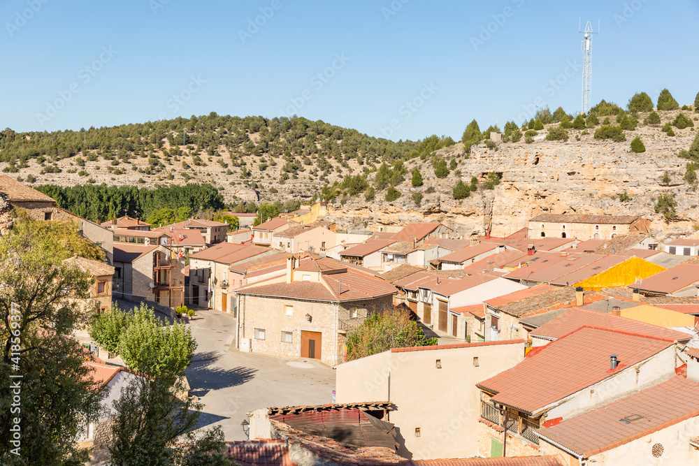 cityscape over Castillejo de Robledo, province of Soria, Castile and Leon, Spain