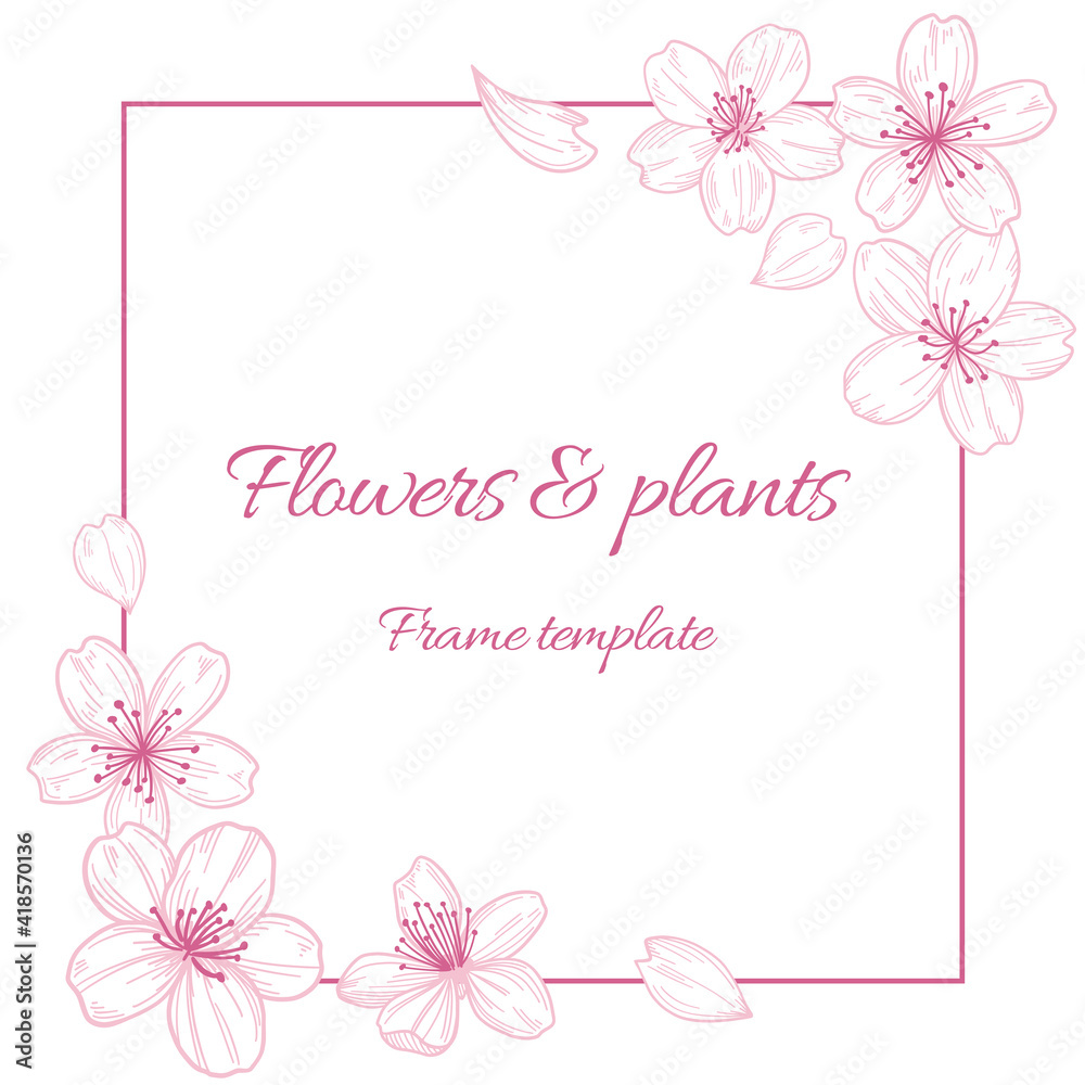 Flowers and plants Frame template