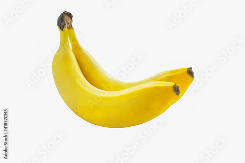Two bananas isolated on white background