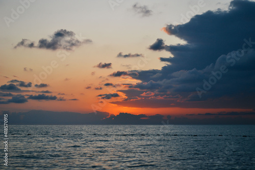 Sunset On The Sea And Beautiful Clouds