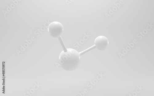 Fototapeta Naklejka Na Ścianę i Meble -  Simplicity chemical molecule with white background, 3d rendering.