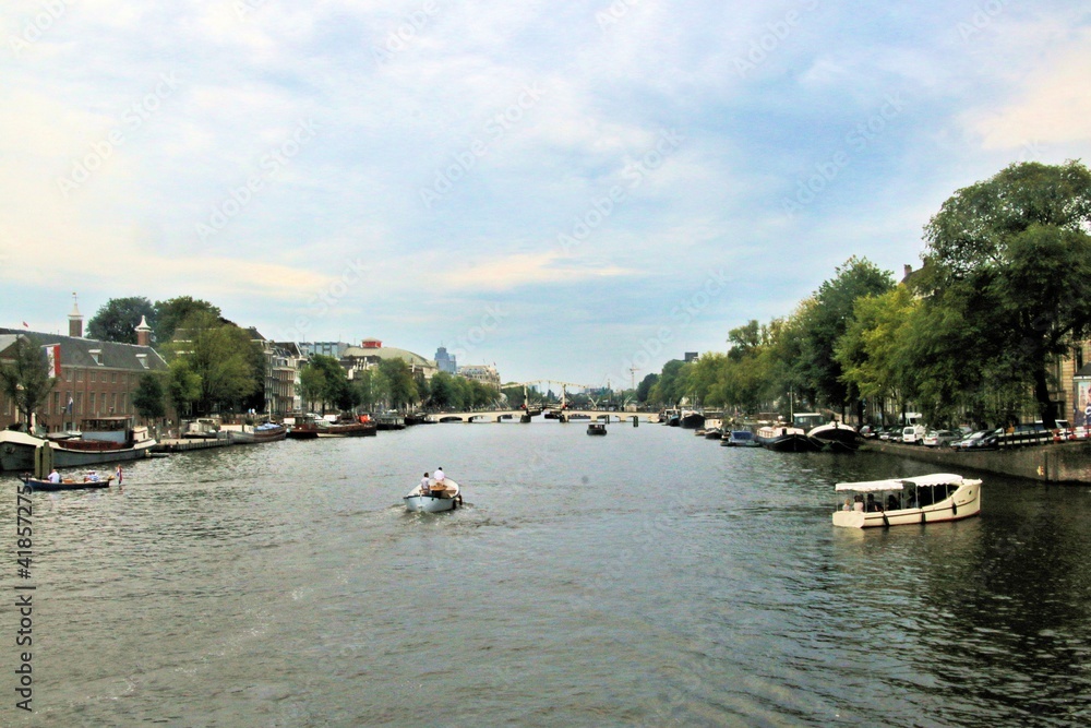 Fototapeta premium A view of a Canal in Amsterdam