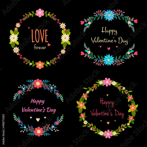 Valentine's Day Floral Frames Collection