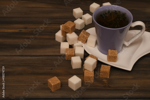 a mug of tea on a wooden table