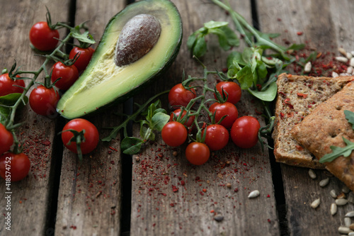 fresh vegetables on wooden table