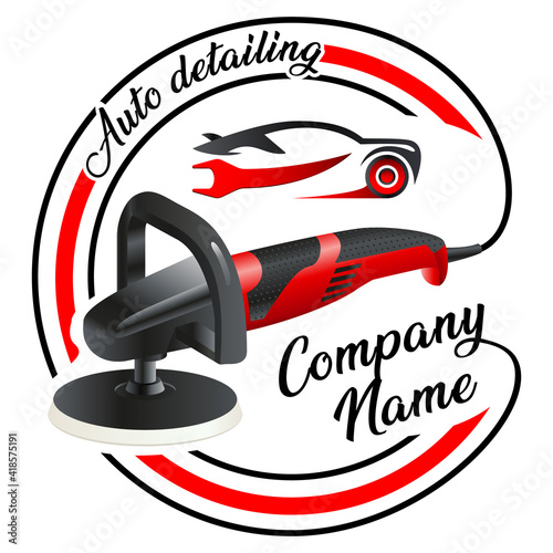 Autopolierer - Autopolitur - Poliermaschine und Auto - Logo Design