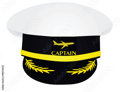 Pilot's airplane hat. vector illustration 