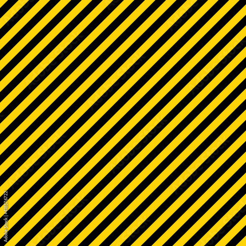 Black and yellow diagonal line striped. Blank vector illustration warning background. Hazard caution sign tape. Space for text