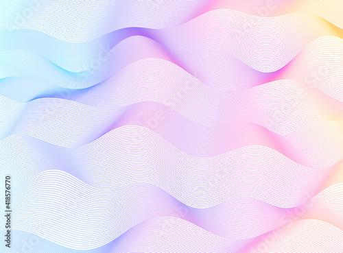 Design elements. Wave of many gray lines. Abstract wavy stripes on white background isolated. Creative line art. Vector illustration EPS 10. Colourful shiny waves with lines created using Blend Tool