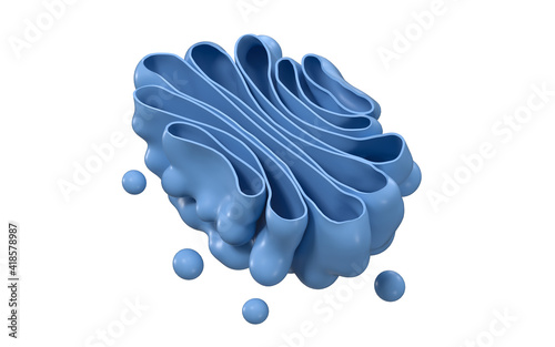 Golgi apparatus of the cell, close-up view, 3d rendering. photo