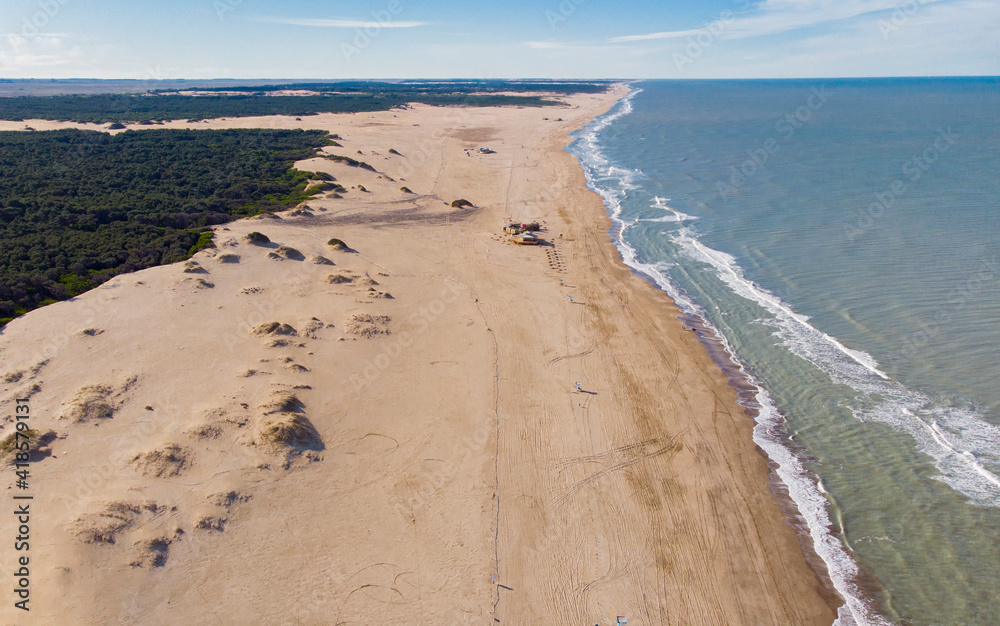 view of the beach, sand, Playa Argentina, ocean, Pinamar.