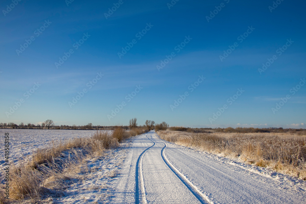 winter road in the countryside winter road in the countryside