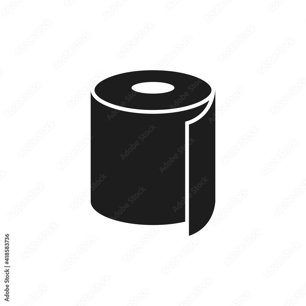 Toilet paper roll icon. Vector illustration. Flat design. Toilet paper roll icon. Vector illustration. Flat design.