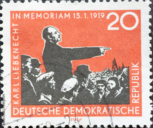  a speech by Karl Liebknecht, co-founder of the KPD (1871-1919). 40th anniversary of the death of Rosa Luxemburg and Karl Liebknecht