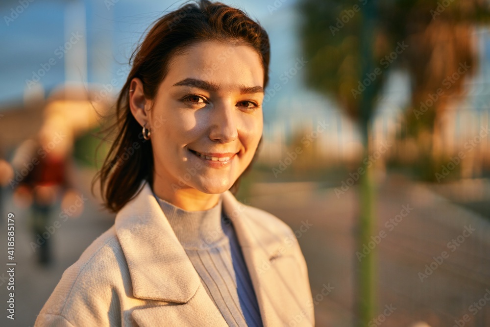 Young hispanic woman smiling happy standing at the city Young hispanic woman smiling happy standing at the city