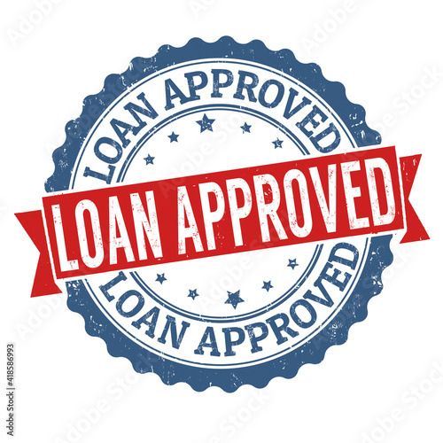 Loan approved grunge rubber stamp