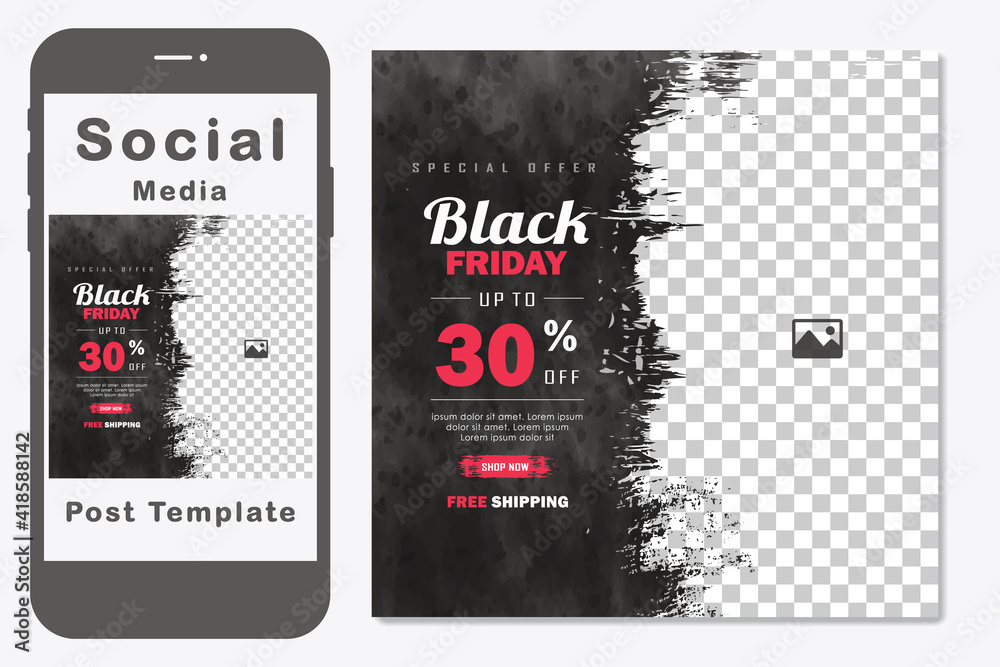 Naklejka premium Black Friday Social Media Square Banner Template