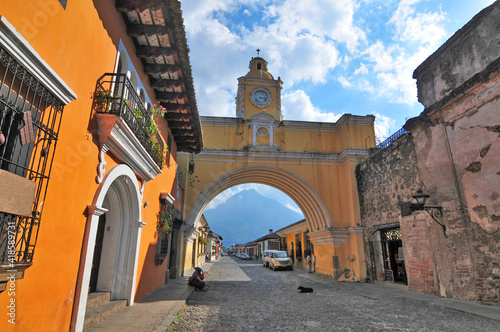 Santa Catalina arch, ruins & volcano, Antigua, Guatemala
