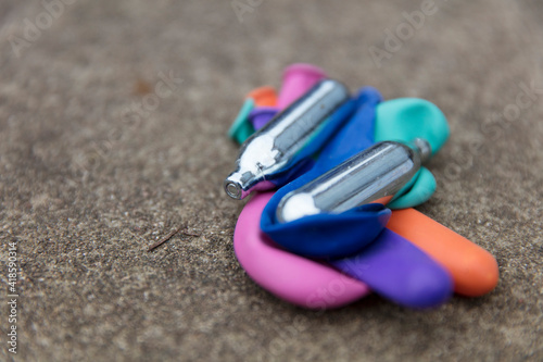 Nitrous oxide metal bulbs or laughing gas recreational drug use