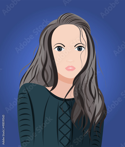Girl with gray hair