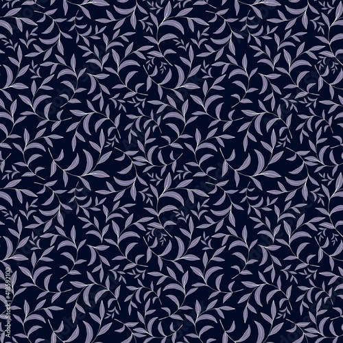 Seamless pastel dark pattern with gray twigs 