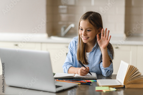 Photos Online lesson, distance learning, homeschooling during quarantine