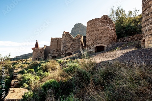 Old iron ore carbonate calcination kilns around 1900. industrial calcining furnaces