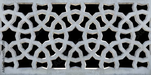 Obraz Elements of architectural decorations of buildings, balconies and windows, arches and balustrade, gypsum stucco. On the streets in Catalonia, public places.