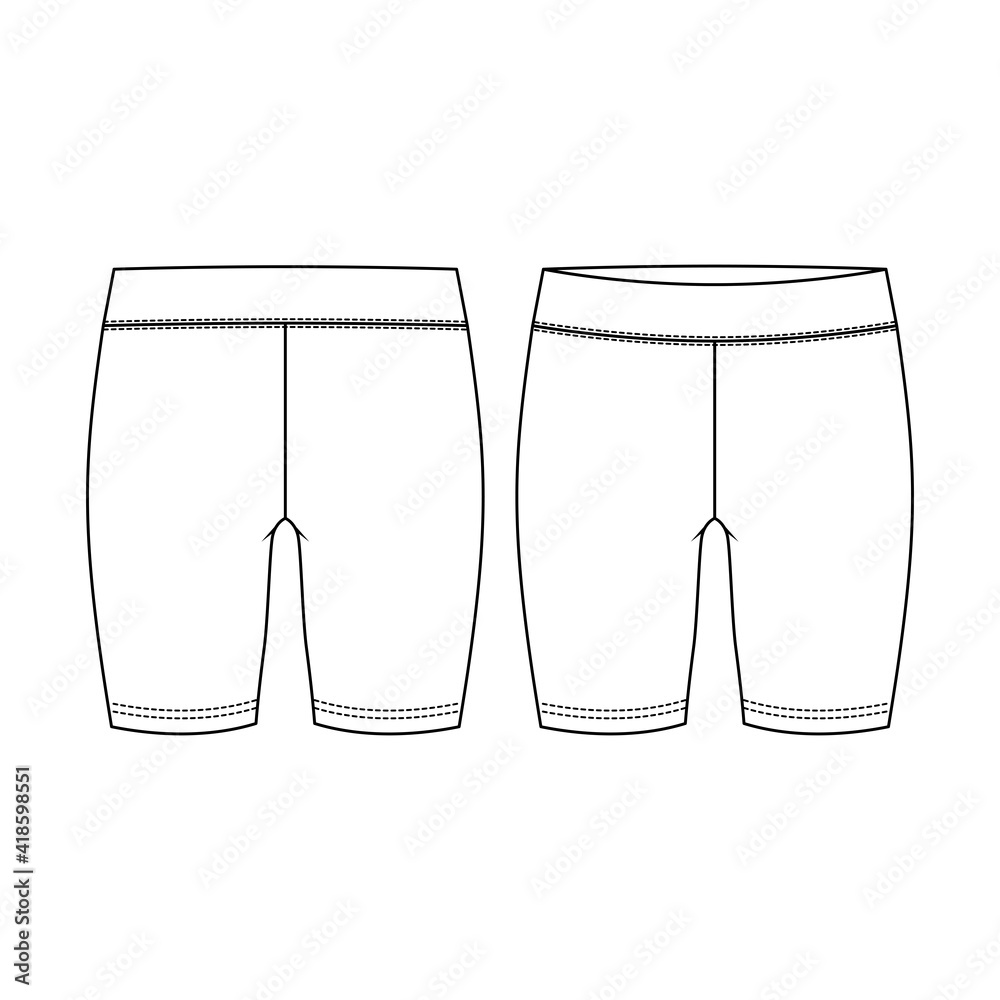 Short Pants, Flat Sketch Template, Vector Royalty Free SVG, Cliparts,  Vectors, and Stock Illustration. Image 141610484.