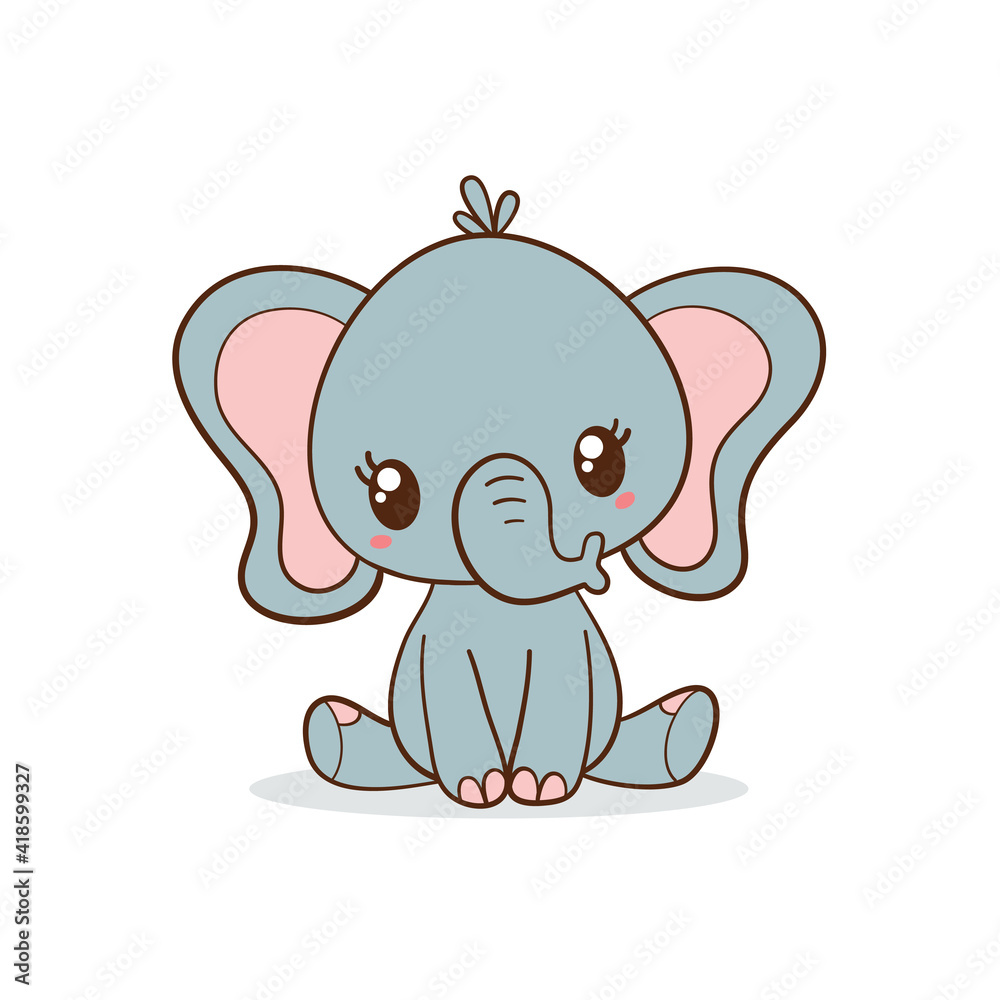 vector elephant background illustration banner its a  boy birthday sweet baby shower lovely little design art animal cute cartoon child funny  toy