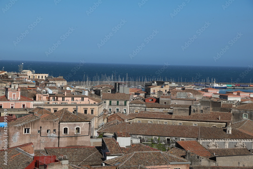 Port city of Catania in Sicily on the Mediterranean Sea, Italy