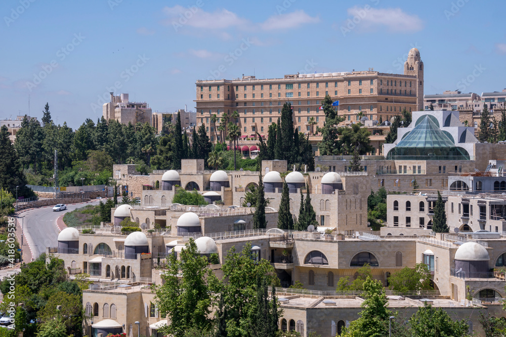 Modernos centros residenciales en la ciudad de Jerusalén capital de Israel