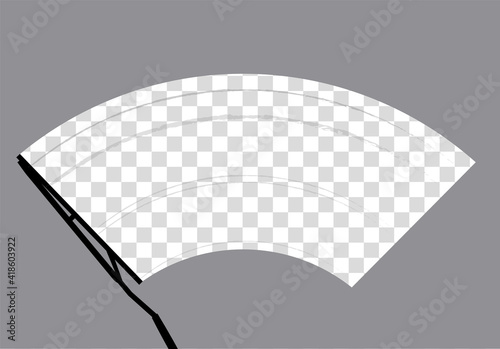 Car wiper windshield winter clean front window background. Vector windscreen clean glass vector