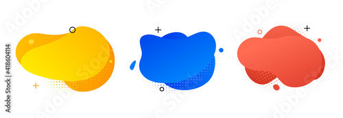 Blob abstract shape organic banner design element. Vector fluid round shape liquid amoeba