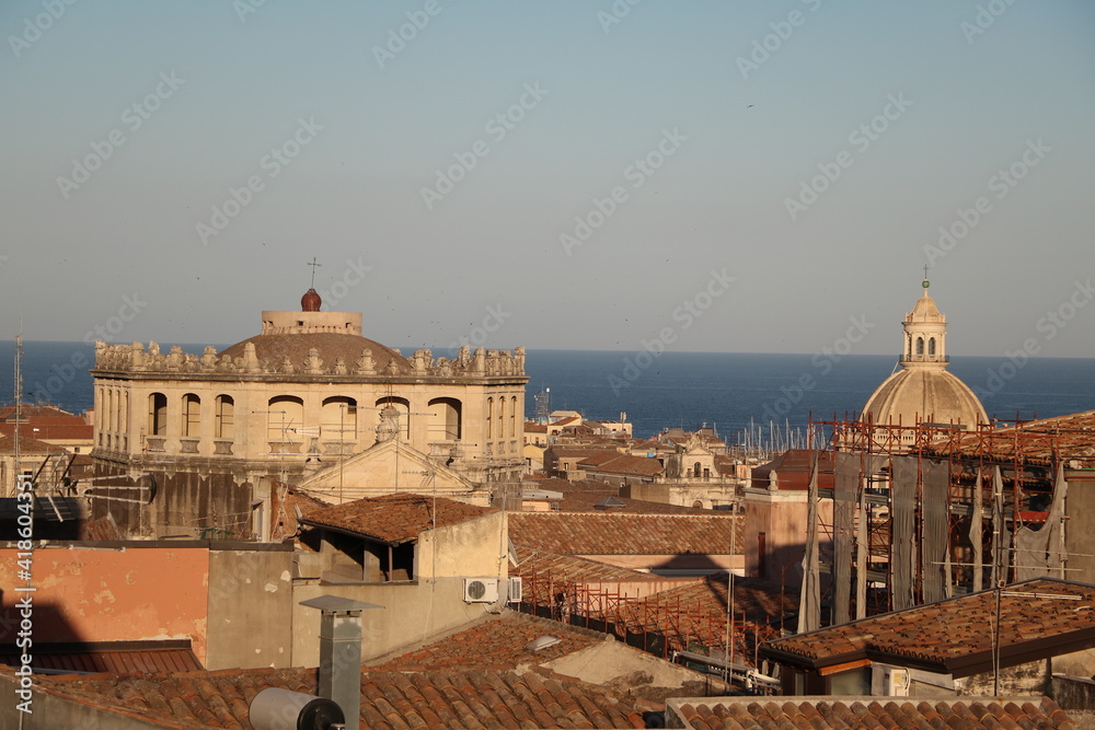 Obraz premium Dusk in Catania, Italy Sicily