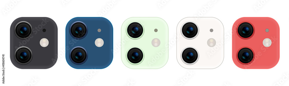 Camera phone lens mobile 3d vector icon. Smart phone camera lense back concept Camera phone lens mobile 3d vector icon. Smart phone camera lense back concept