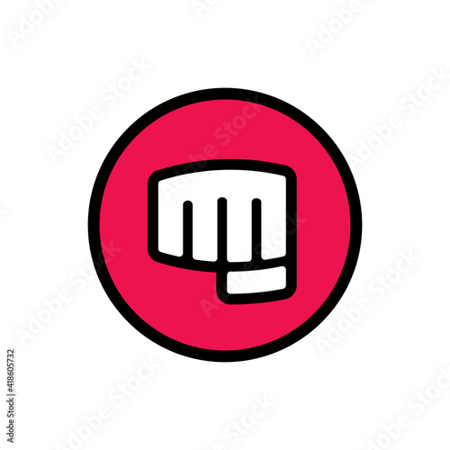 Fist logo design, forward punch icon, martial arts concept, fighting club symbol - Vector