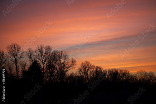 sunset in the mountains Silhouette nature