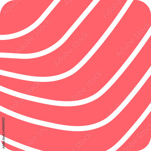 red and white lines. sushi roll. salmon. fish. pink logo. logo for sushi bar.