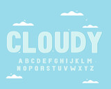 decorative cloudy Font and Alphabet