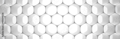 Abstract White Grey Hexagon background. 3d render. Technology vector illustration